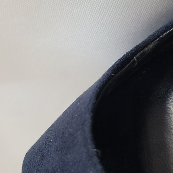 Zara Suede Platform Ultra High Heel Stilleto Pumps SZ 38 (7.5) Navy Blue - Picture 14 of 15